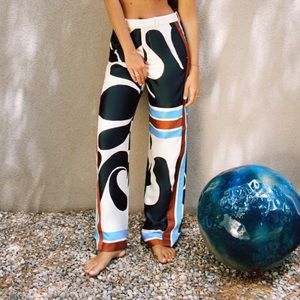 Zara printed wide leg pants